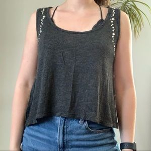 Jeweled Eyeshadow hi low Crop Top